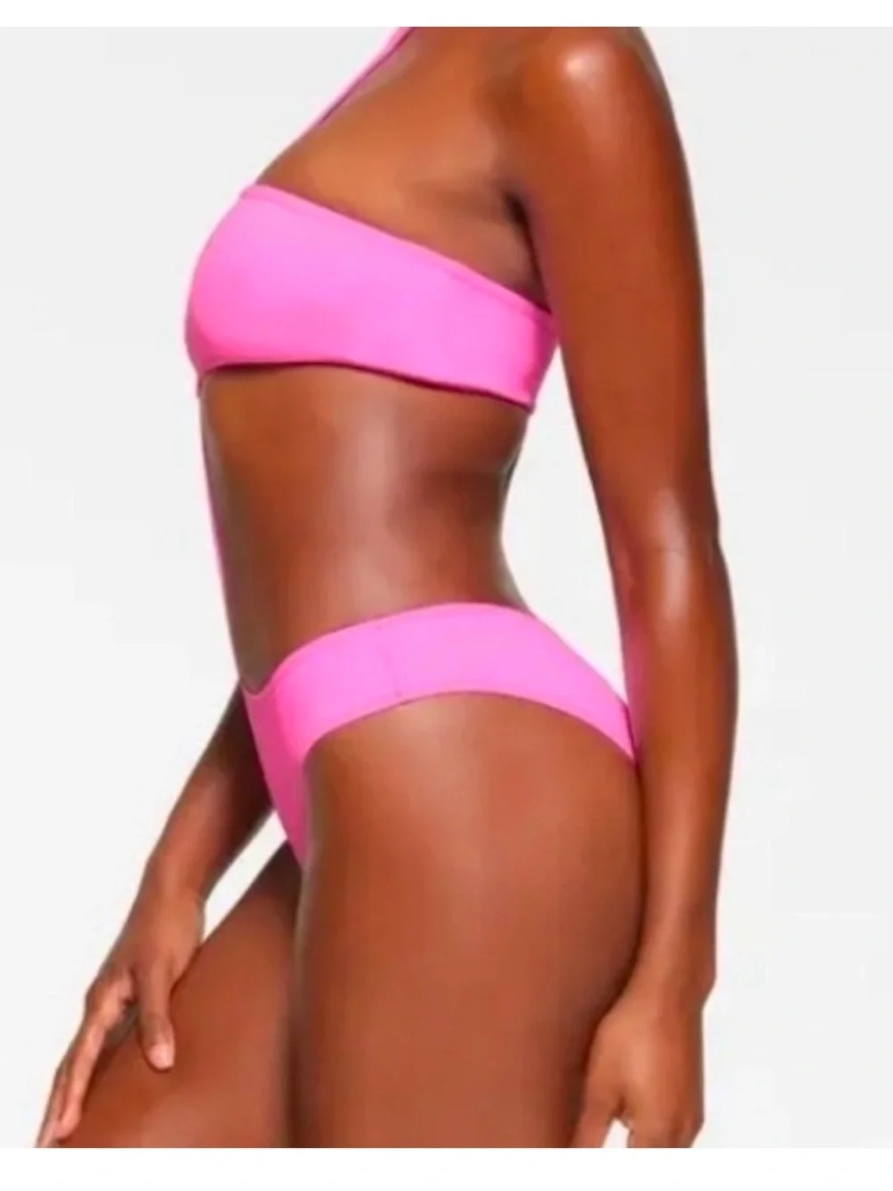Skims recycled swim cut out halter monokini taffy pink Swimsuit size small nwt💗